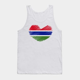 Gambia Heart Flag Design Tank Top